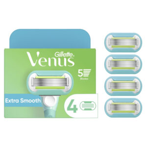 Gillette Venus Extra Smooth Refillable Women Razor Head Refiller 4 Pcs