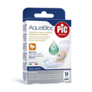 Pic Aqua Bloc Ultra Thin (Anti Bacterial ) Plaster Strips 25*72 mm 10 Pcs