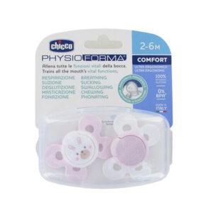 Chicco Physio Forma Comfort Silicone Soother/Pacifier 2-6m 1 Pcs- Girl