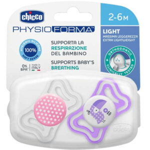 Chicco Physio Forma Comfort Silicone Soother/Pacifier 2-6m 2 Pcs- Girl