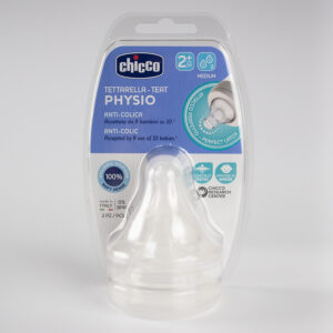 Chicco Physio Perfect Medium Flow Silicone Teat/Nipple 2m+ 2 Pcs