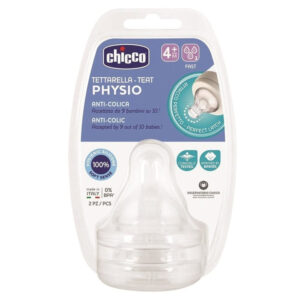 Chicco Physio Perfect Fast Flow Silicone Teat/Nipple 4m+ 2 Pcs