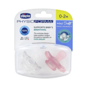Chicco Physio Mini Soft Silicone Soother/Pacifier 0-2m 2 Pcs-Girl N..AC 9/10/2025