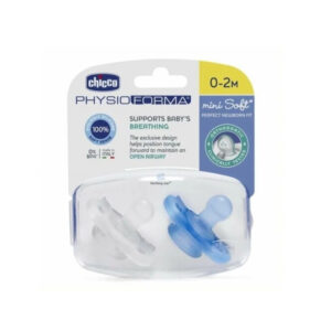 Chicco Physio Mini Soft Silicone Soother/Pacifier 0-2m 2 Pcs-Boy