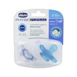 Chicco Physio Mini Soft Silicone Night Soother/Pacifier 2-6m 2 Pcs-Unisex