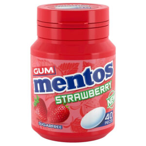 Mentos S/F Gum Bottle 40 Pcs 56g-Strawberry   جميع النكهات