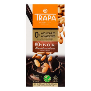 Trapa G/F 80% Dark Chocolate With Almond Bar 175g