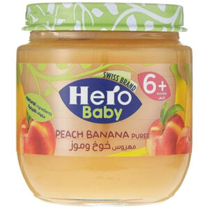 Hero Baby Peach & Banana Food  Jar 125g ^^1 6@26  N..AC14/10/2025