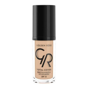 Golden Rose Total Cover Spf 15 2 in1 Foundation & Concealer 30ml -Almond 03