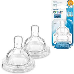 ِAvent Natural Flow (4) Silicone Teat/Nipple 6m+ 2 Pcs Del^^1 -->(Ja)