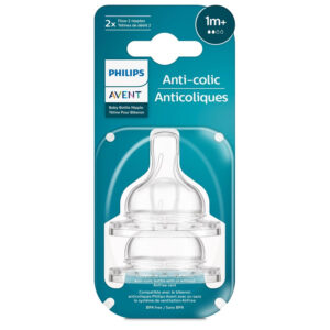 Avent Anti Colic (2) Silicone Teat/Nipple 1m+ 2 Pcs -->(Ja)