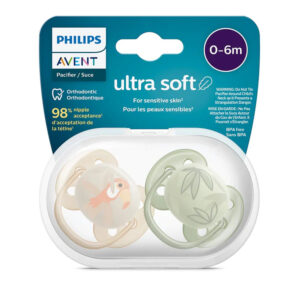 Avent Ultra Soft Silicone Soother/Pacifier 0-6m (Twin Pack)-Decorated Girl-Scratch & Win -->(Ja)