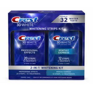 Crest 3D White (Professional Effects 20 Strips + Monthly Express 12 Strips ) Kit-Levels 32