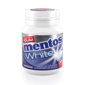 Mentos White S/F Gum Bottle 38Pcs 54g-Peppermint   جميع النكهات