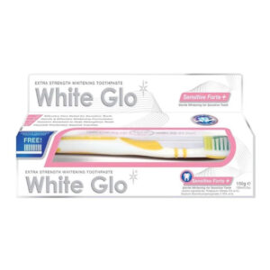 White Glo Sensitive Forte+ Whitening T/P 100 ml + Gentle Flosser T/B Free $Temp.8