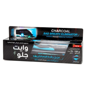 White Glo Charcoal Bad Breath Eliminator Whitening T/P 100 ml+( Deep Cleaning T/B+ Flosser Free )^^1 $Temp.8