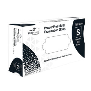 Nitrile (Powder Free) Sensitive Gloves 100 Pcs - S  اسود