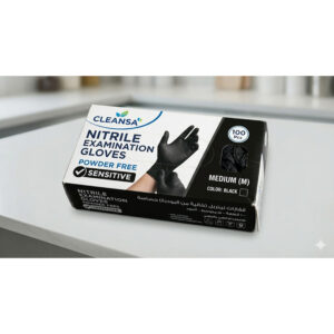 Nitrile (Powder Free) Sensitive Gloves 100 Pcs - M اسود